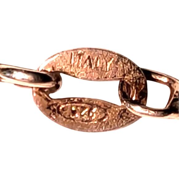 VTG 925 Sterling Silver Italy Circles 5 Ring Pendant 18 In. Curb Chain Necklace - Picture 5 of 5